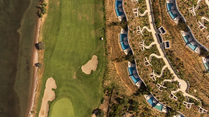 Αεροφωτογραφία από το ξενοδοχείο Mandarin Oriental Costa Navarino.